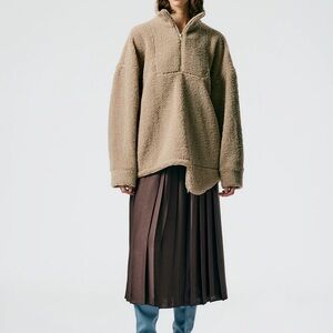 Tibi Cozy Fleece Anorak Zip Up